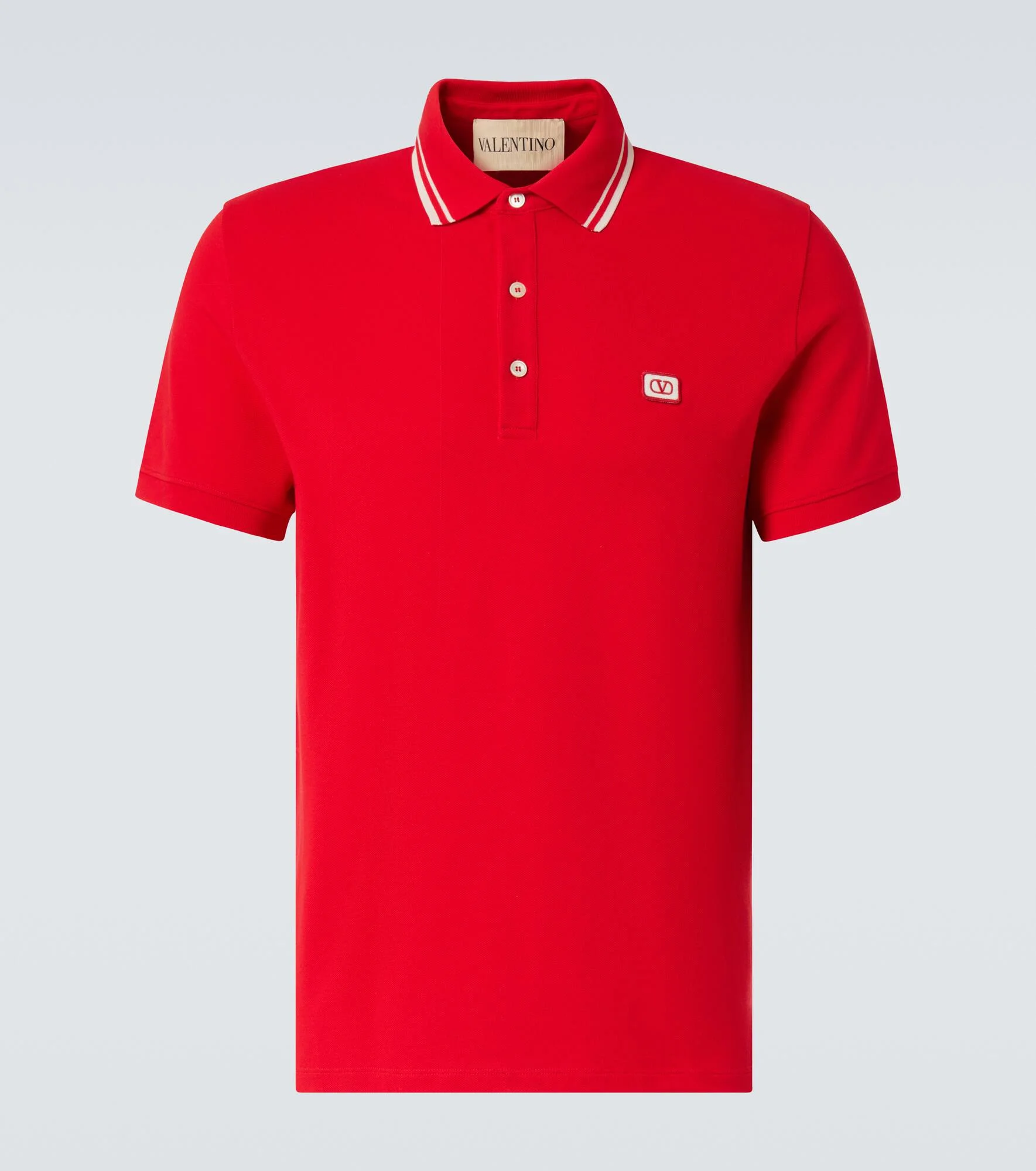 VLogo cotton piqué polo shirt - 1