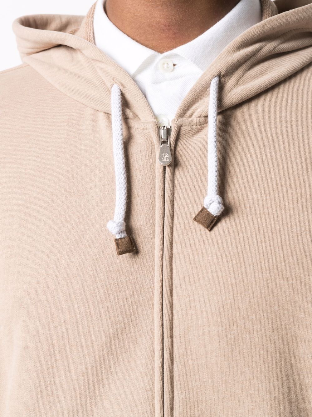 zipped cotton hoodie - 5