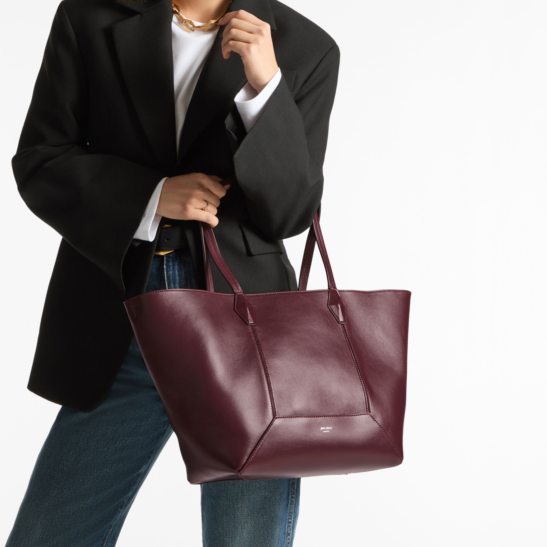 Diamond Tote/M
Garnet Calf Leather Tote Bag - 2