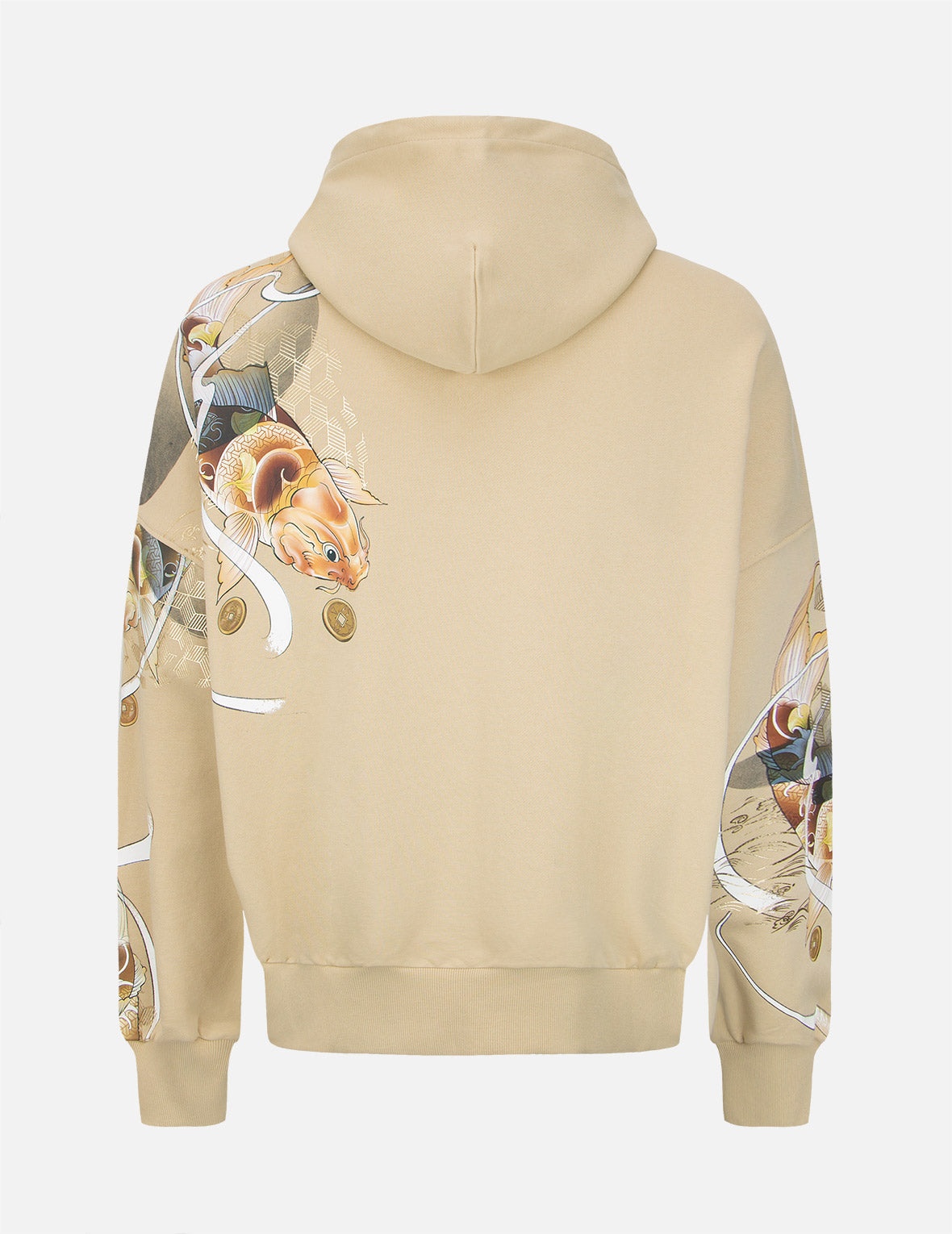 Tattoo Koi Print Hooded Sweatshirt - 2