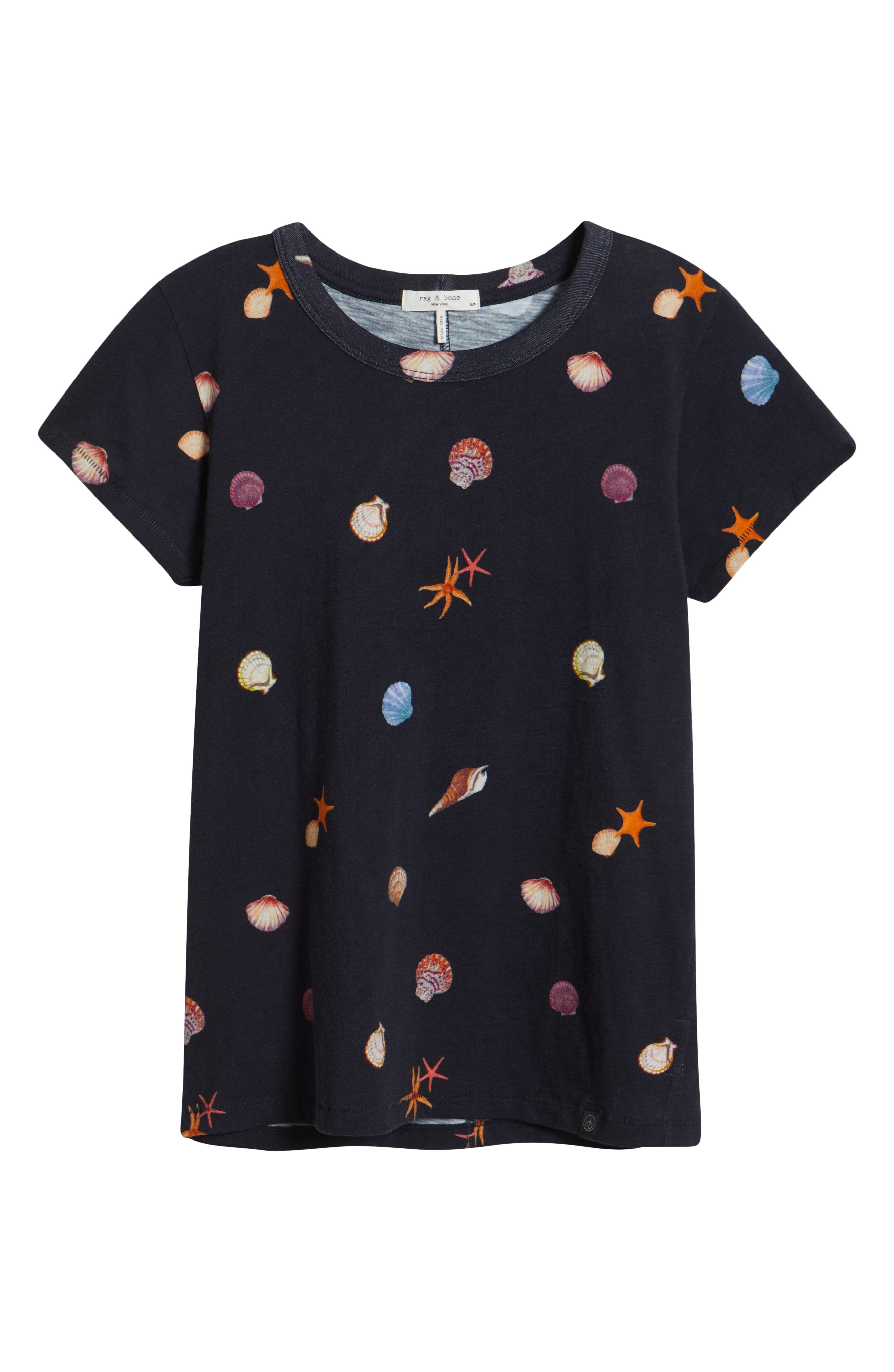 rag & bone Seashell Print Cotton T-Shirt in Salmt at Nordstrom - 5
