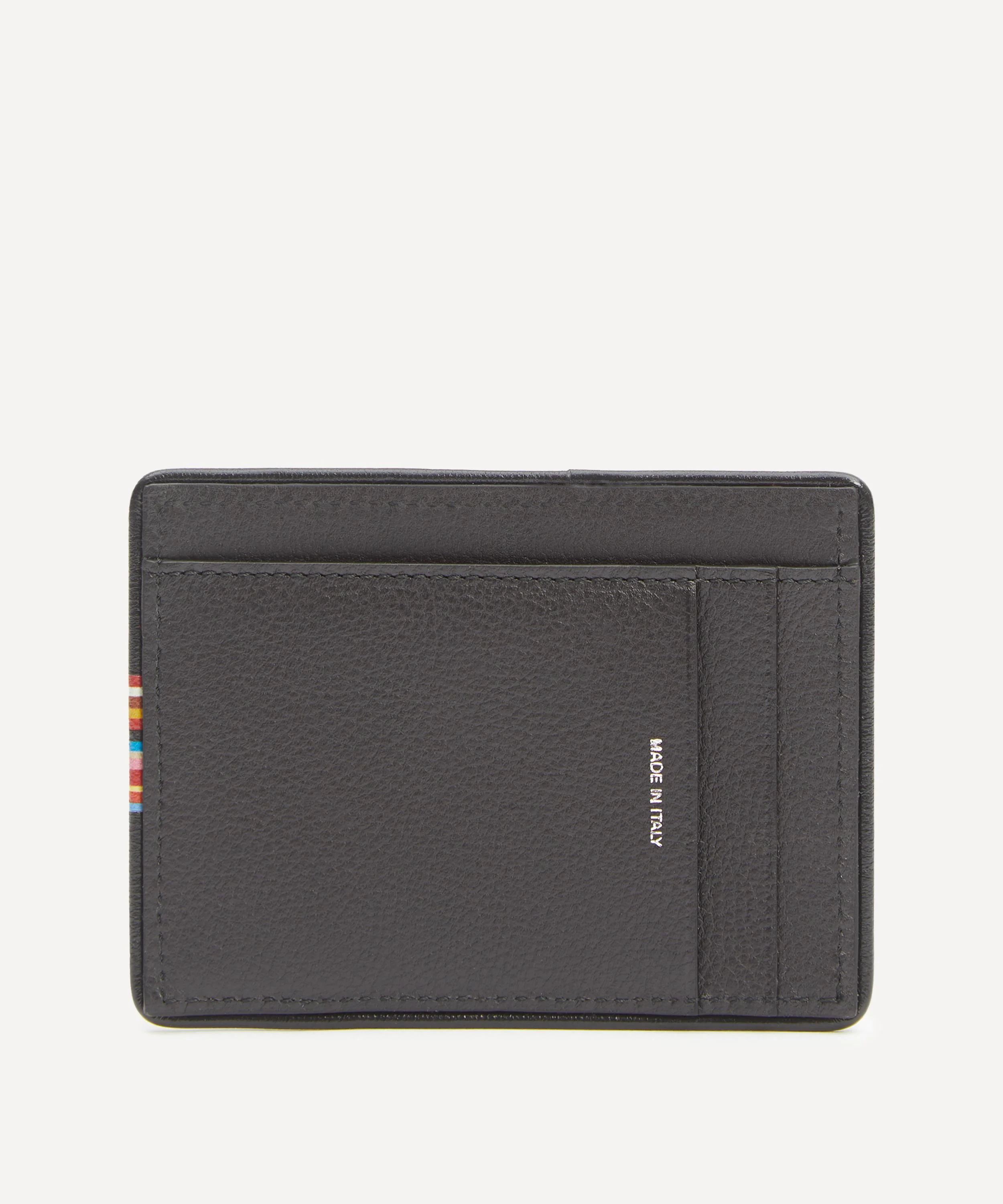 Stripe Leather Card Holder - 1