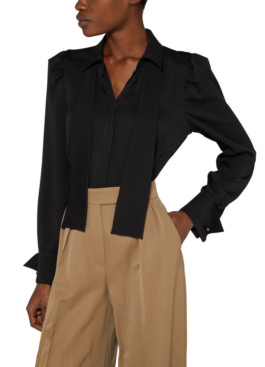 Paraggi front knot silk shirt - 4