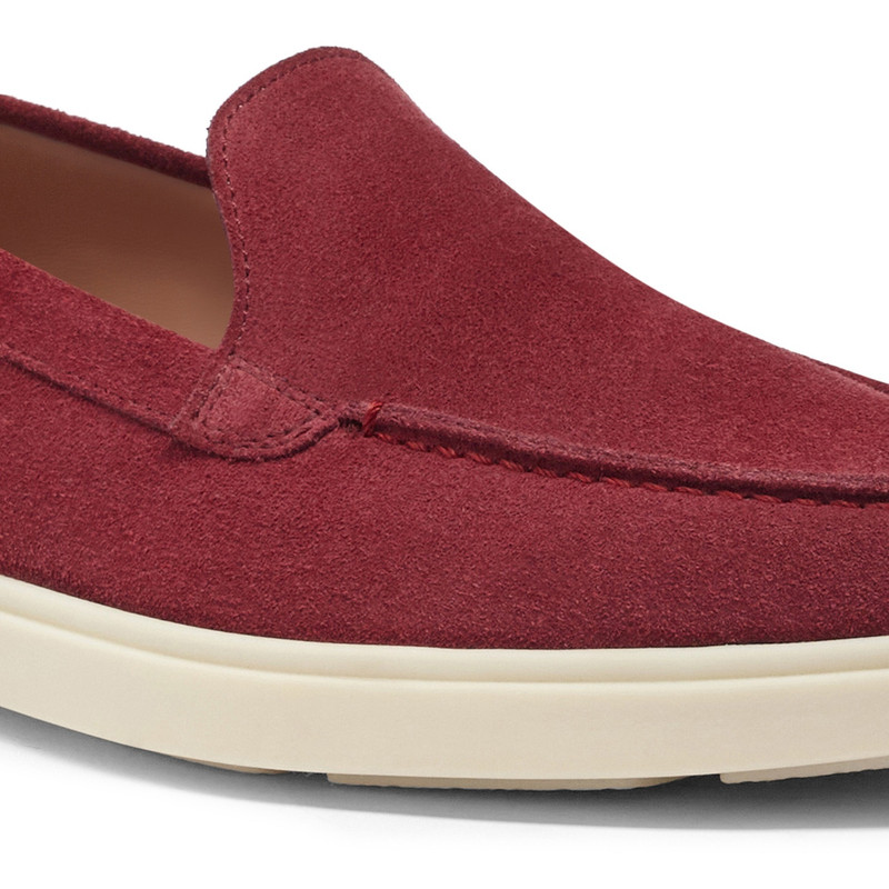 Women's red suede loafer 6