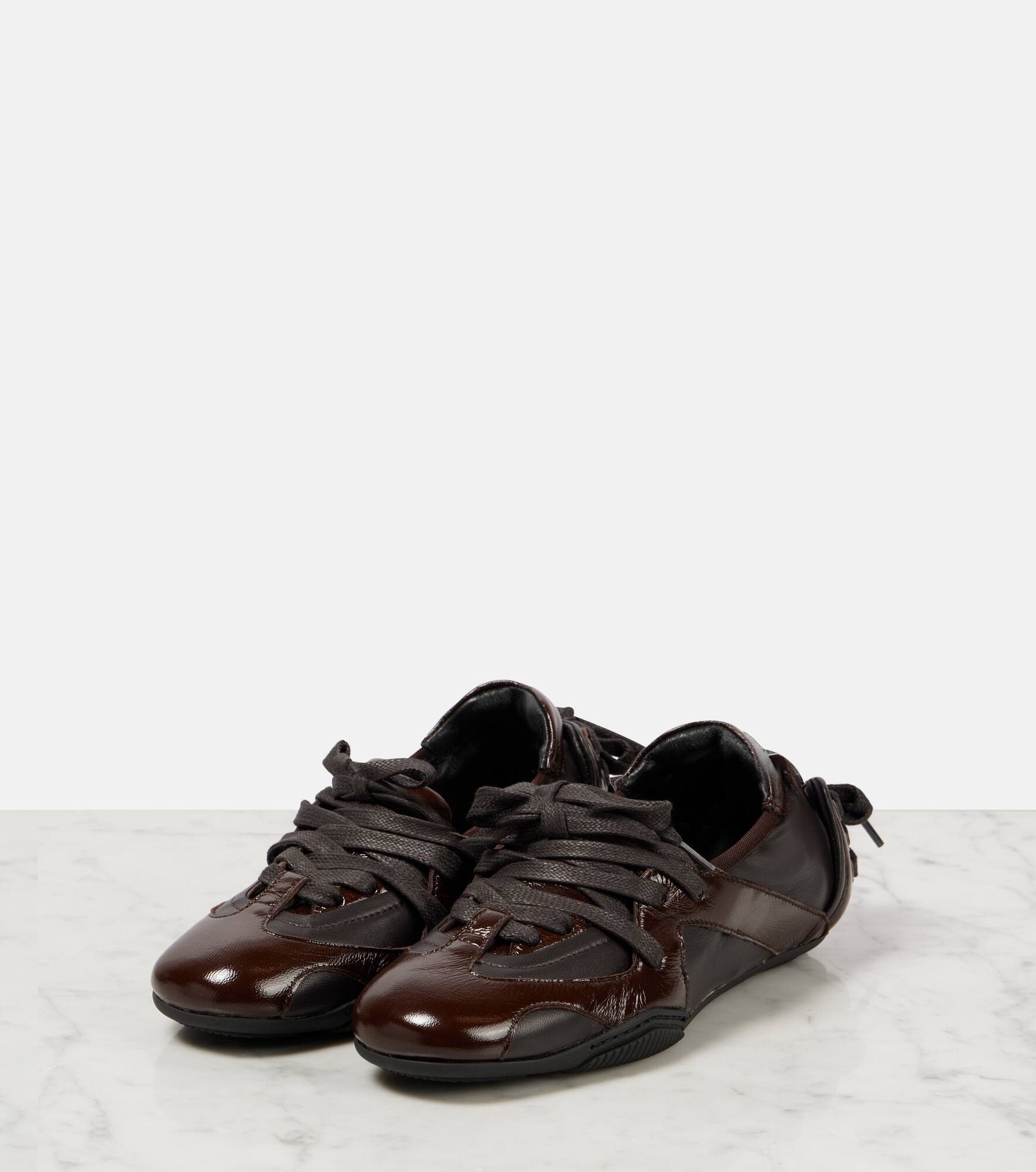 Lace-up leather sneakers - 4