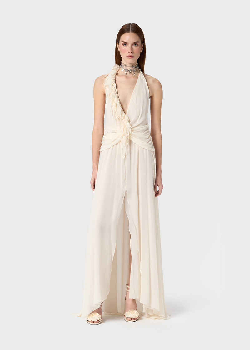 Blumarine GEORGETTE LONG DRESS WITH DRAPES outlook
