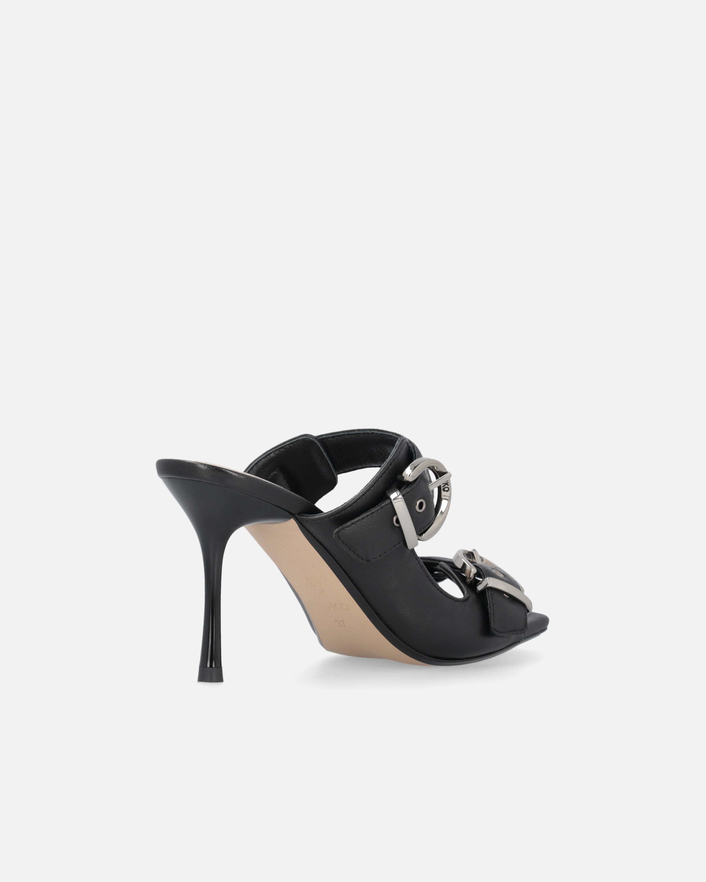 NAPPA LEATHER SANDALS WITH STRAPS AND HEEL - 3