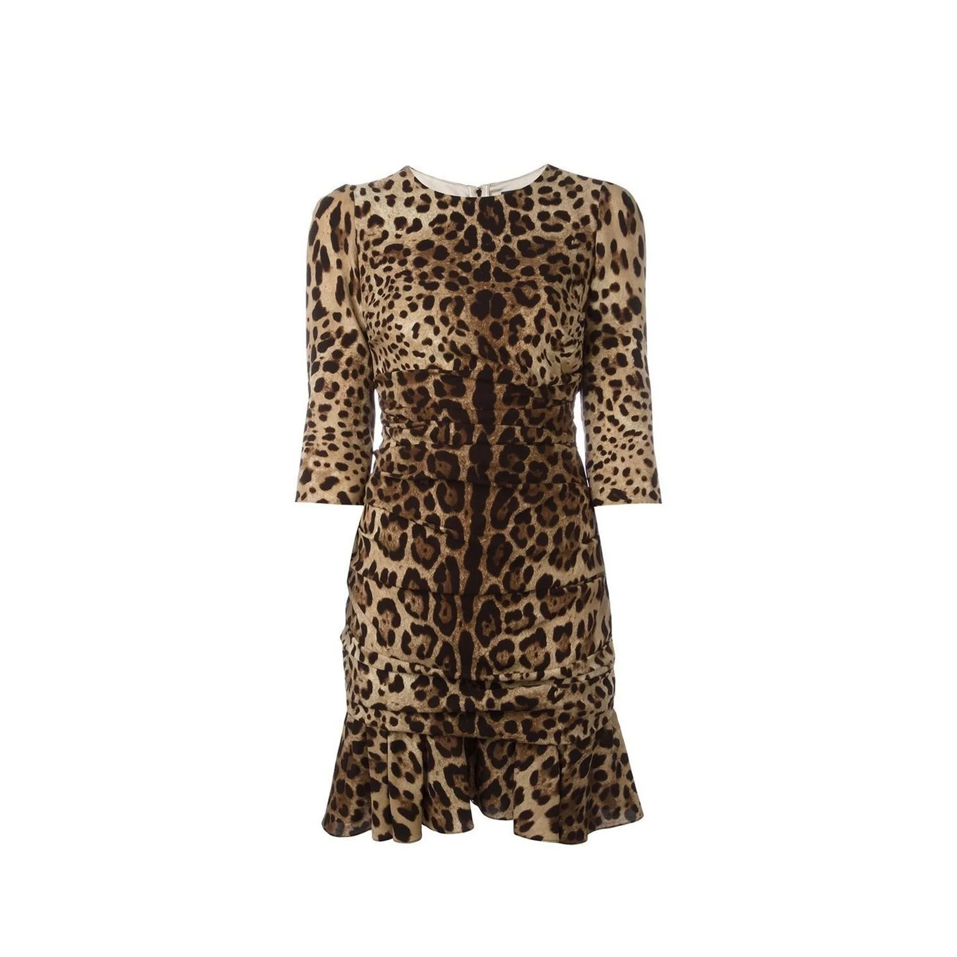 Dolce & Gabbana Silk Leopard Ruched Dress Women - 1