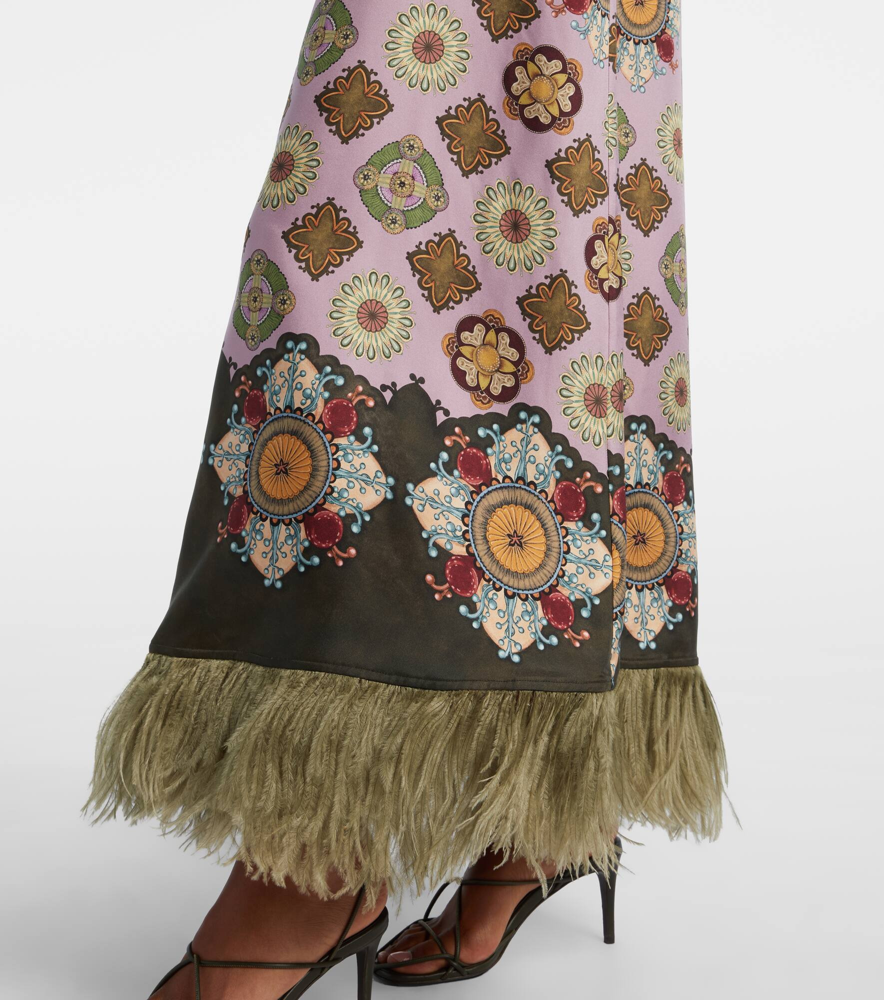 Swing printed silk twill maxi dress - 5