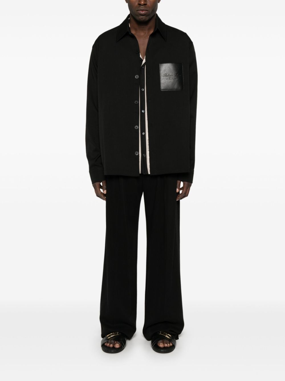 logo-debossed shirt - 2