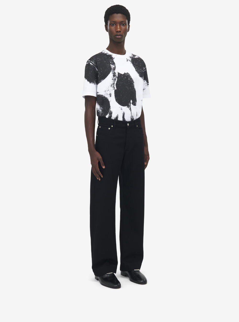 Alexander Mcqueen Men Black Jeans With Belt Loops And Logo Patch On The Rear In Denim Man - 4