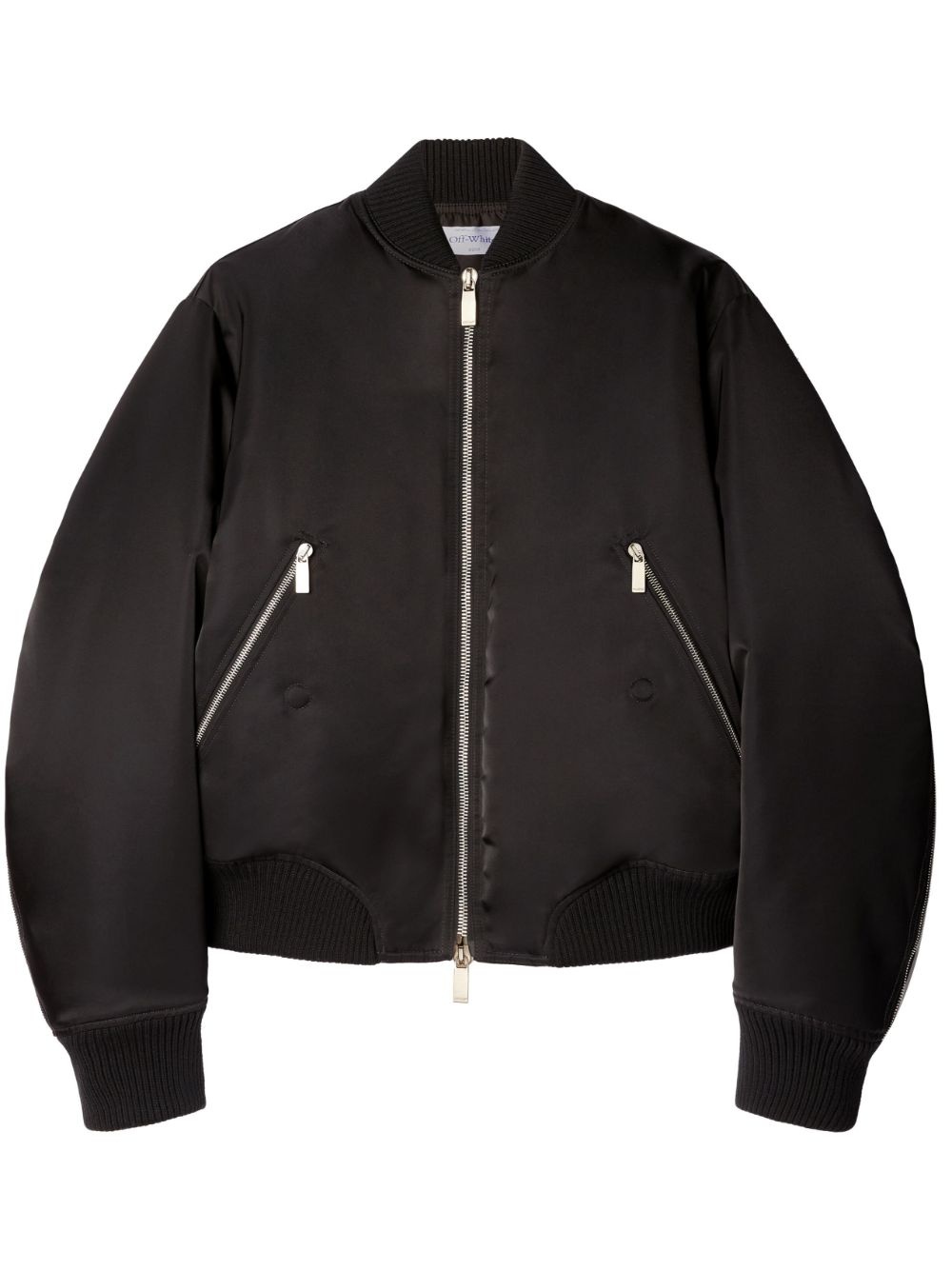 zip-detail bomber jacket - 1