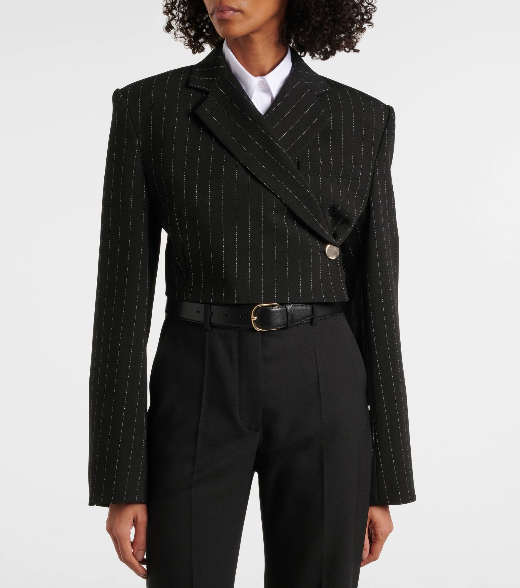Utopia pinstripe cropped blazer - 4