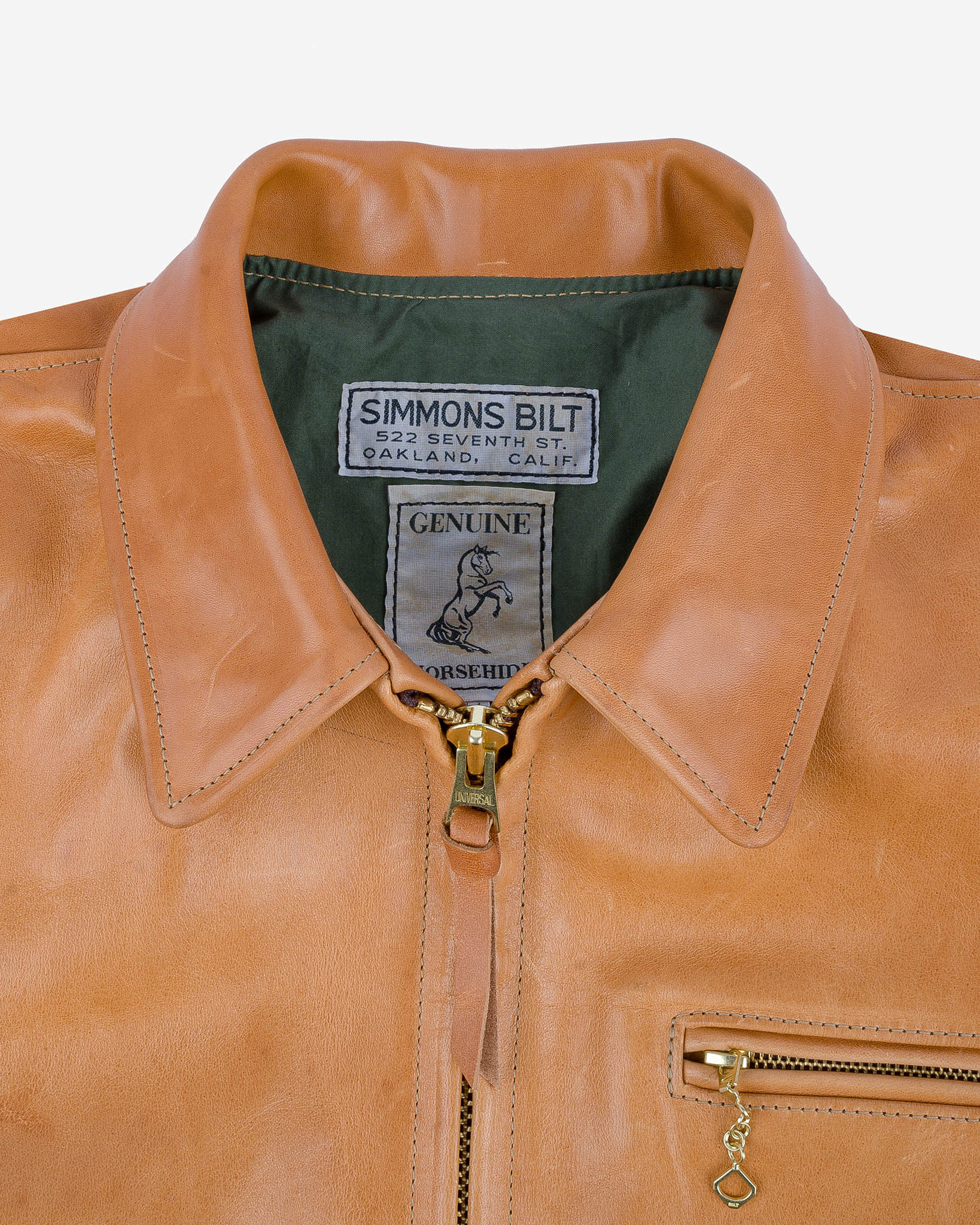 IHSB-TGN-NAT Iron Heart x Simmons Bilt Mustang Horsehide Tail Gunner - Natural - 6