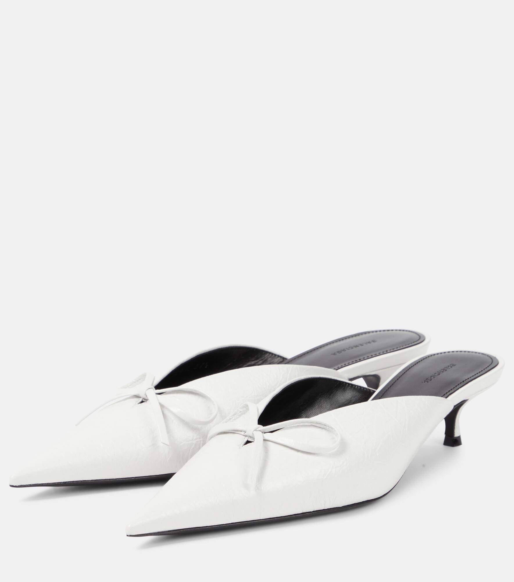 Knife Bow leather mules - 5