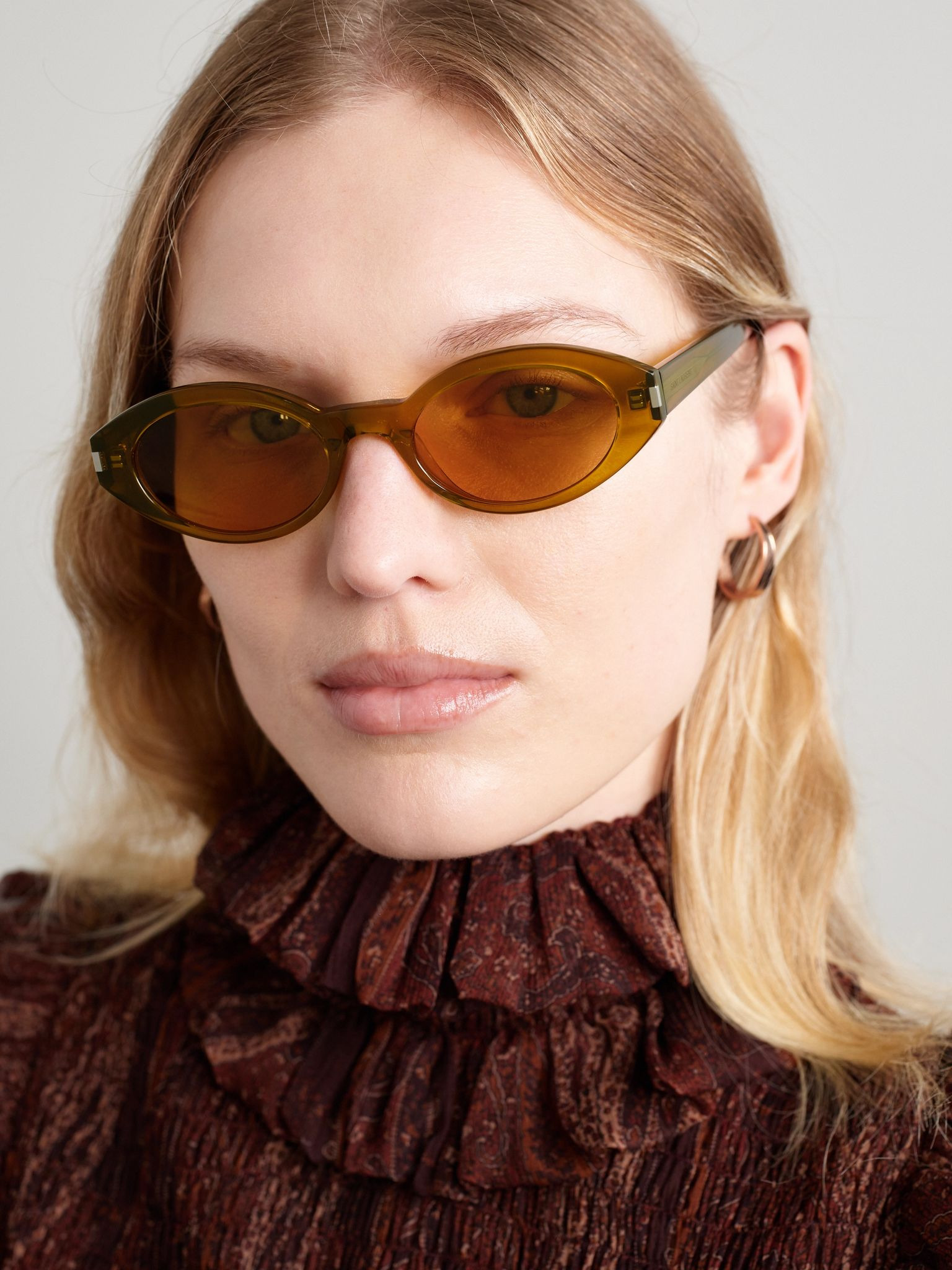 Oval-frame acetate sunglasses Green - 2