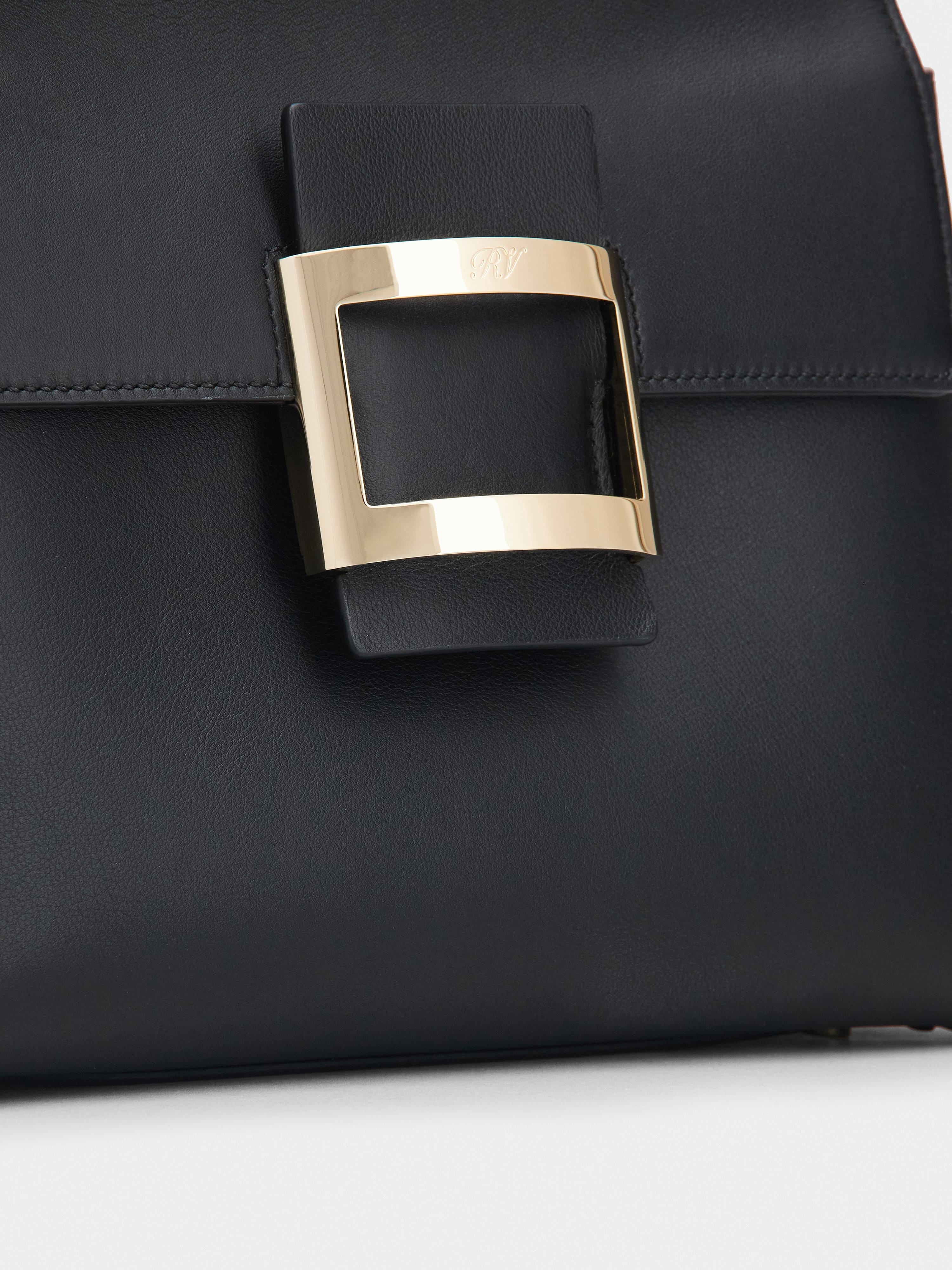 Viv' Cabas Metal Buckle Bag in Leather - 7
