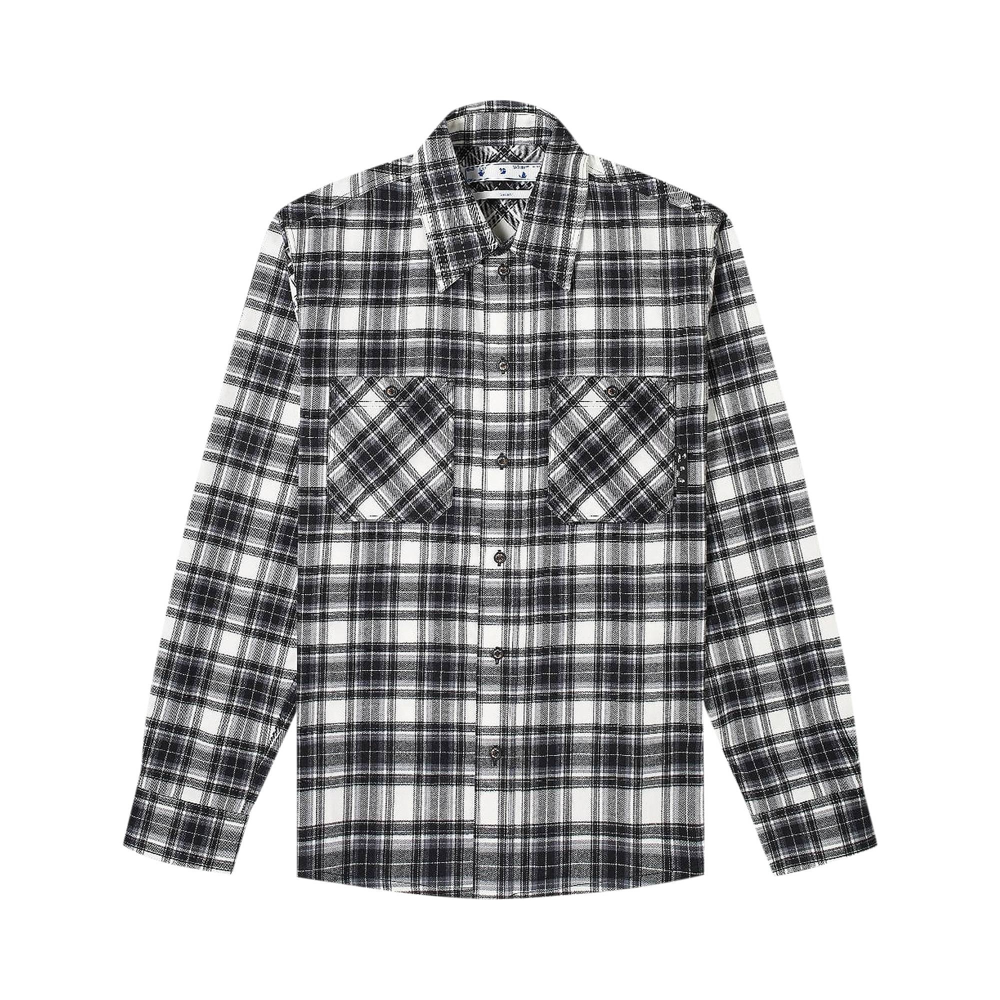 Off-White Check Arrow Flannel Shirt 'Black/White' - 1