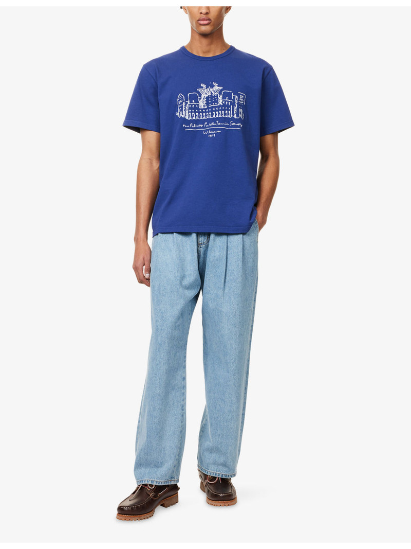 Palmes Public Embroidered Cotton-Jersey T-Shirt outlook