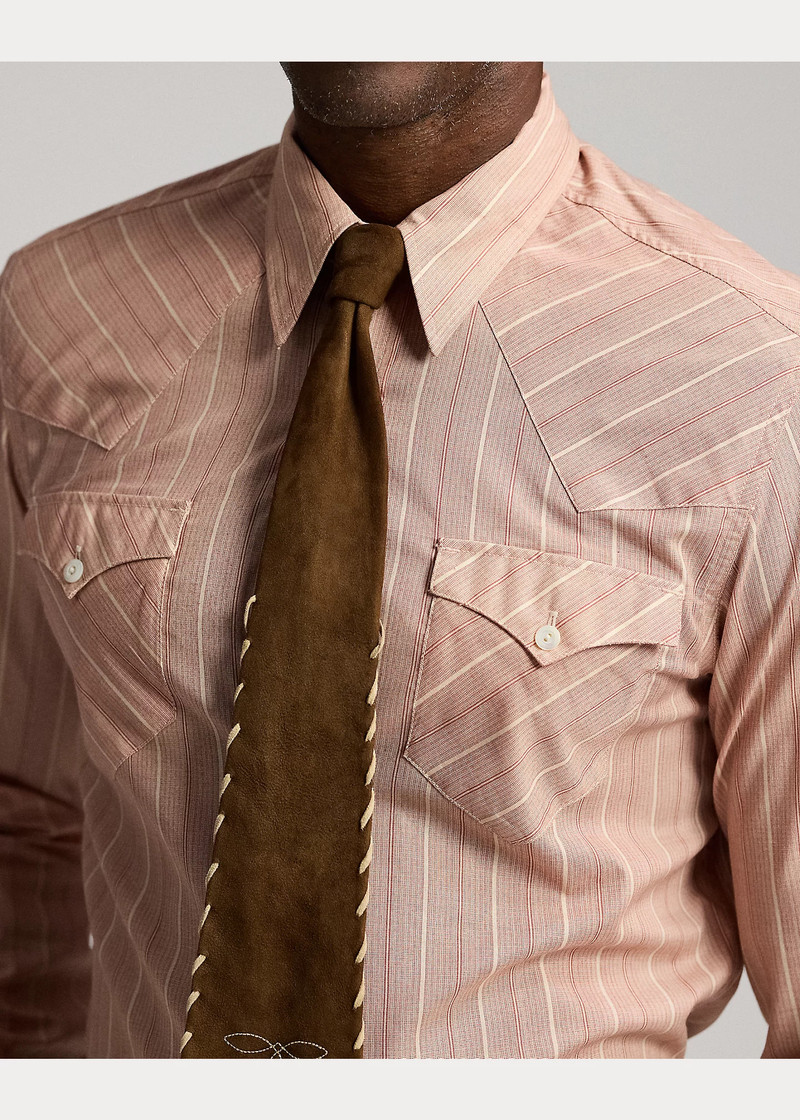 Slim Fit Stripe-Print Western Shirt 5