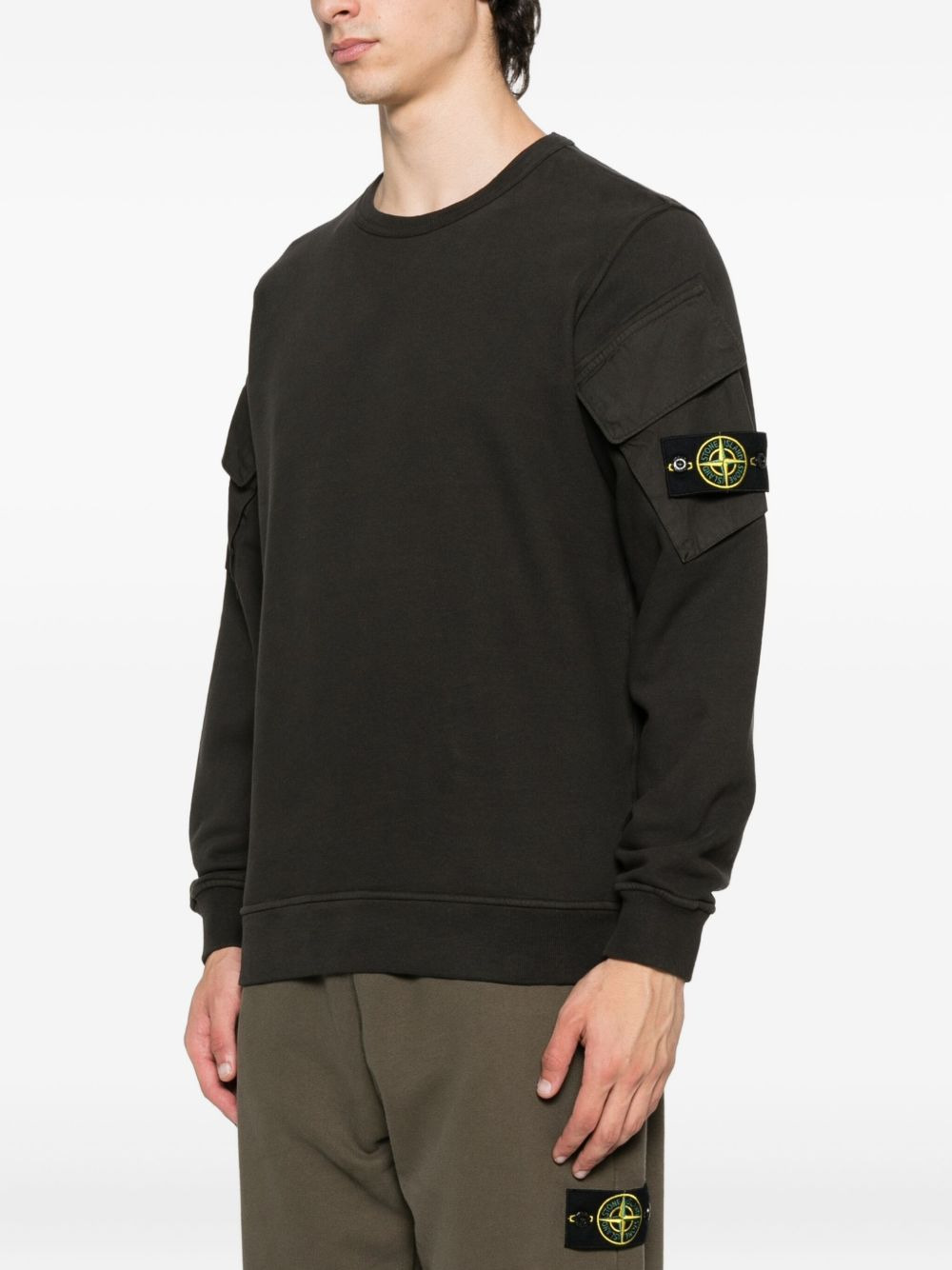 6100008 pocket-detailed crew-neck sweatshirt - 3