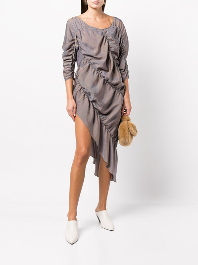 RUI asymmetric metallic-finish dress outlook