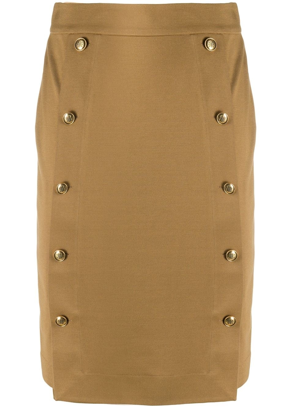 button-embellished pencil skirt - 1