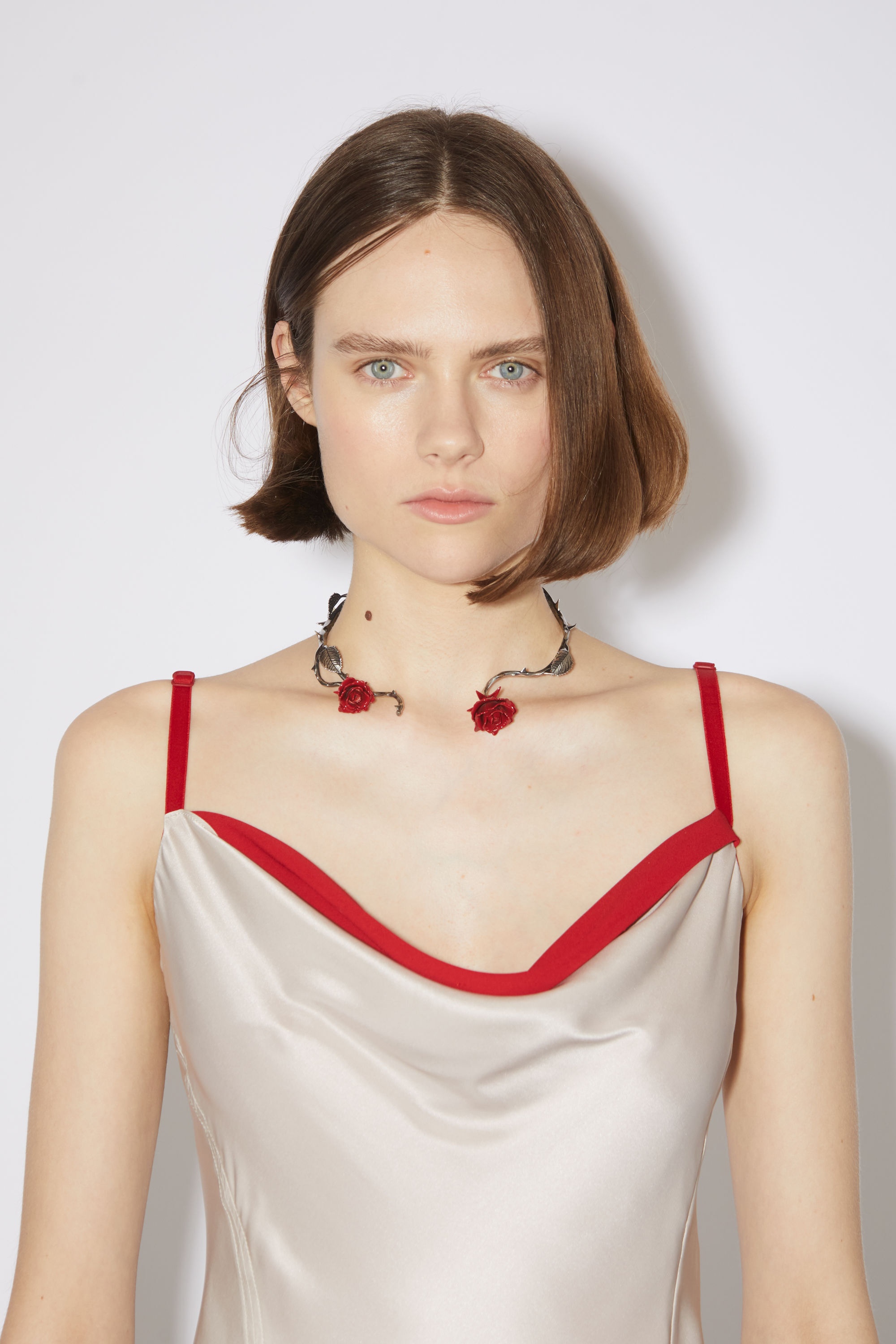 Satin slip dress - Pebble beige - 5