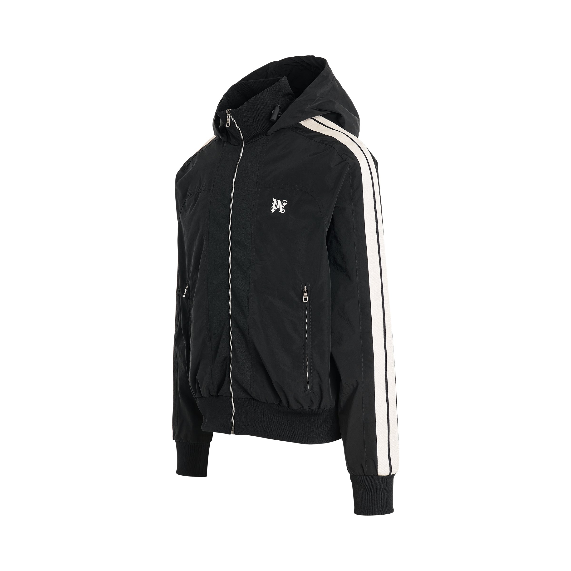 Monogram Nylon Track Jacket in Black/Off White - 2