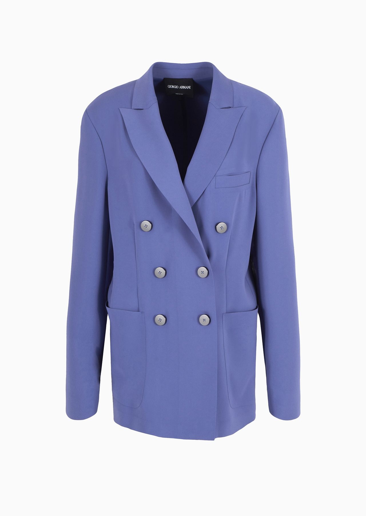 Double-breasted jacket in technical cady - 1