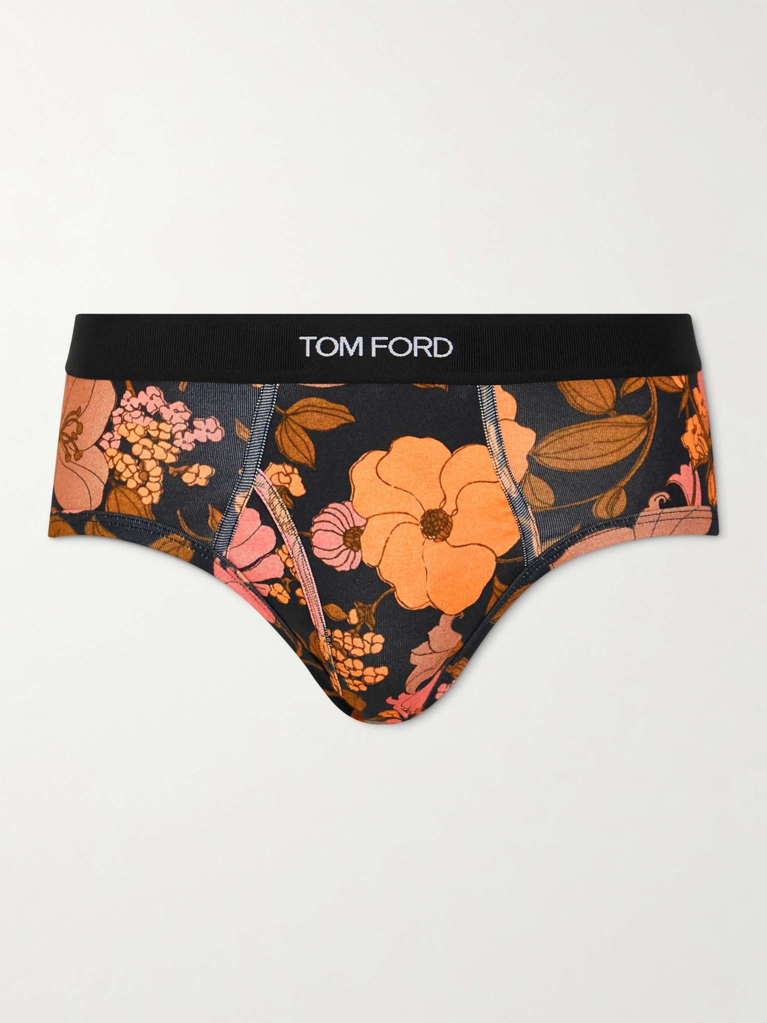 Floral-Print Stretch-Cotton Briefs - 1