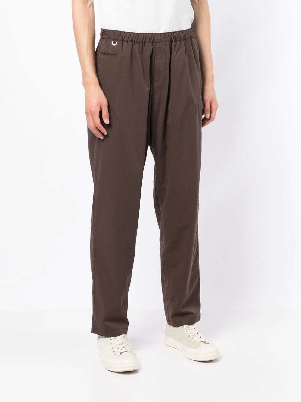 cotton straight-leg trousers - 3