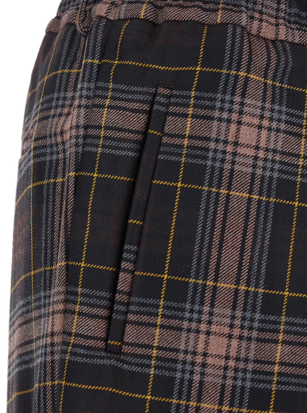 Fendi Men Brown Pants With All-Over Tartan Motif In Wool Man - 3