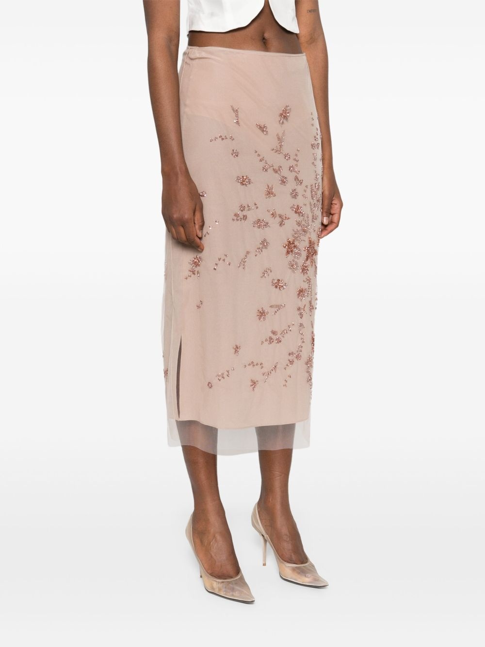 layered midi skirt - 3