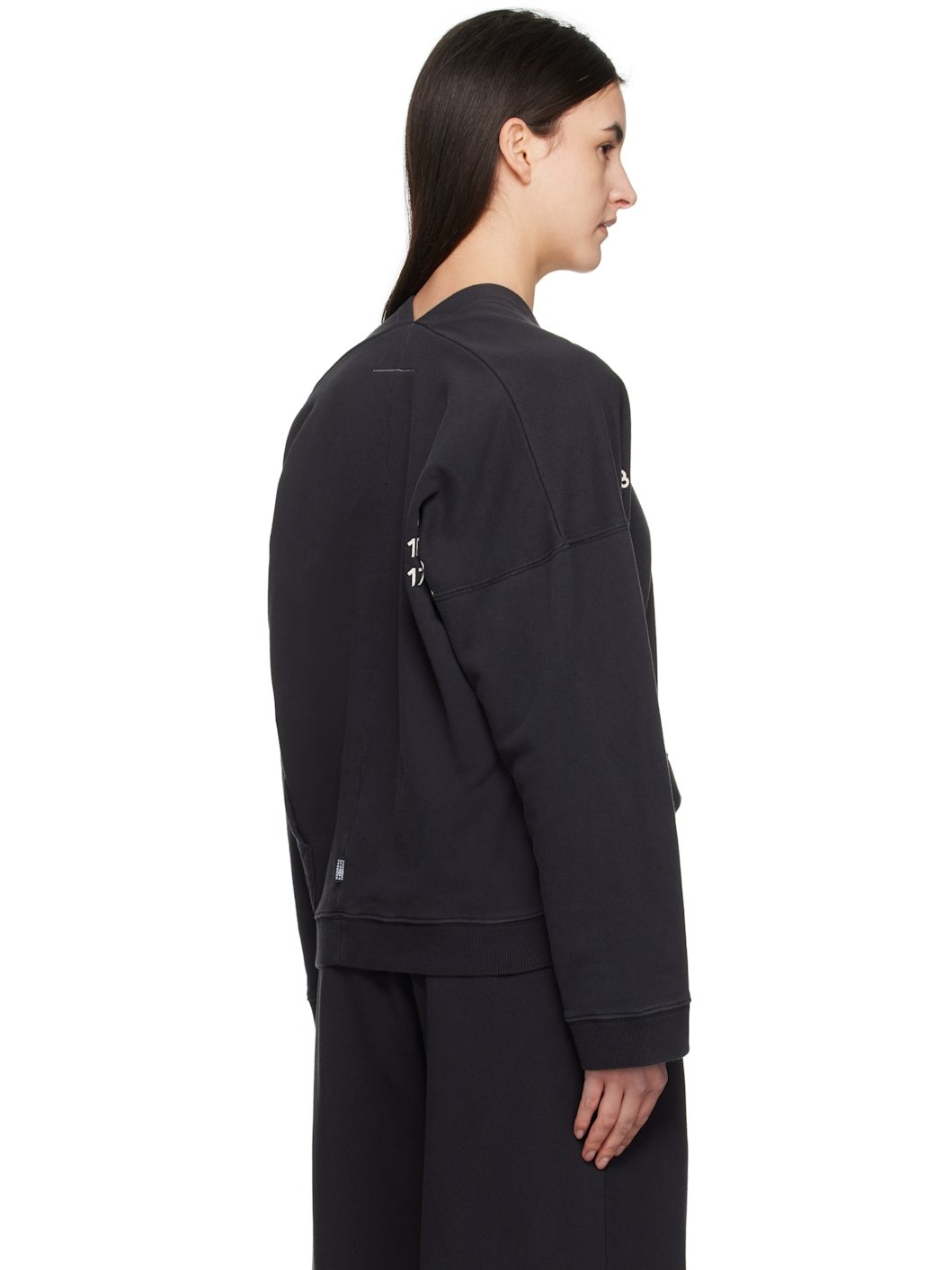 Black V-Neck Logo Sweatshirt - 3