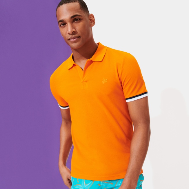 Men Cotton Pique Polo Shirt Solid - 3