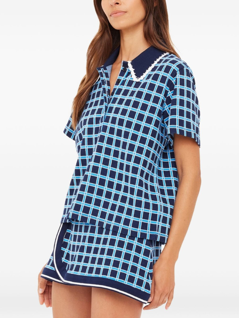 Clubhouse Dom checked crochet-trim polo shirt 4