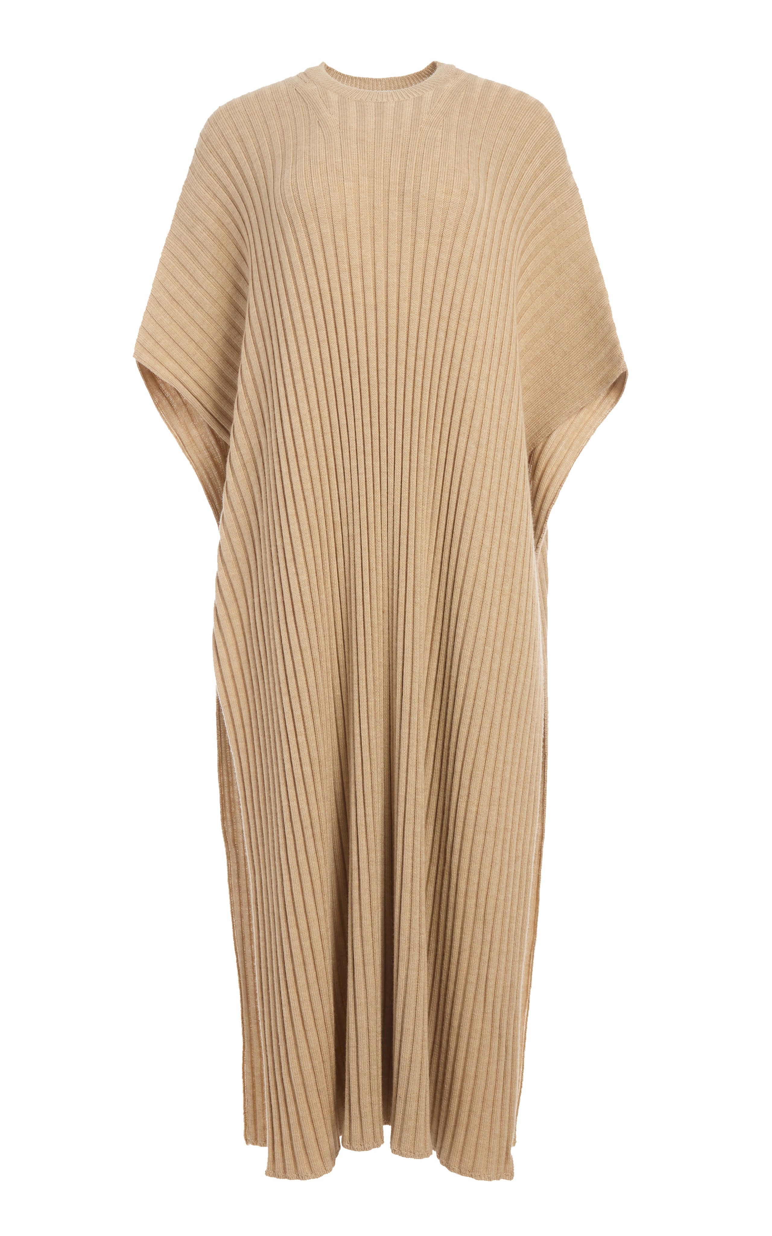 Taos Knit Poncho in Hay Merino Wool Cashmere - 1