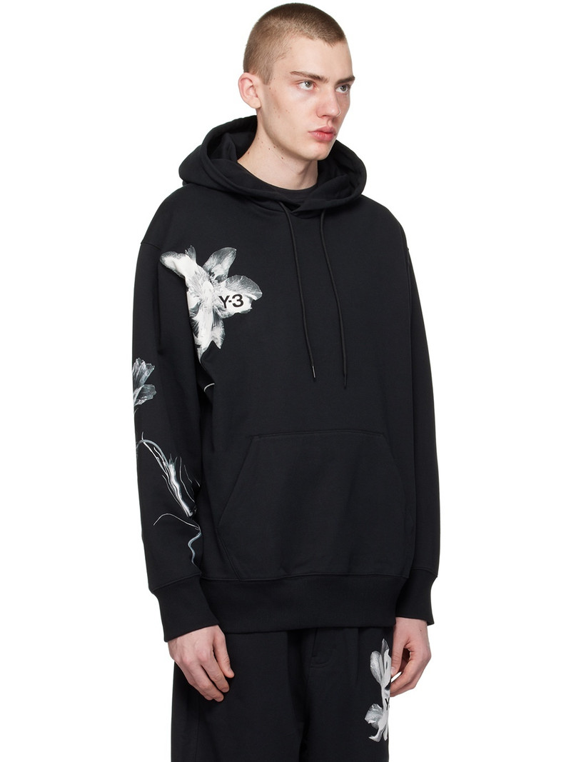Y-3 Black Graphic Hoodie outlook