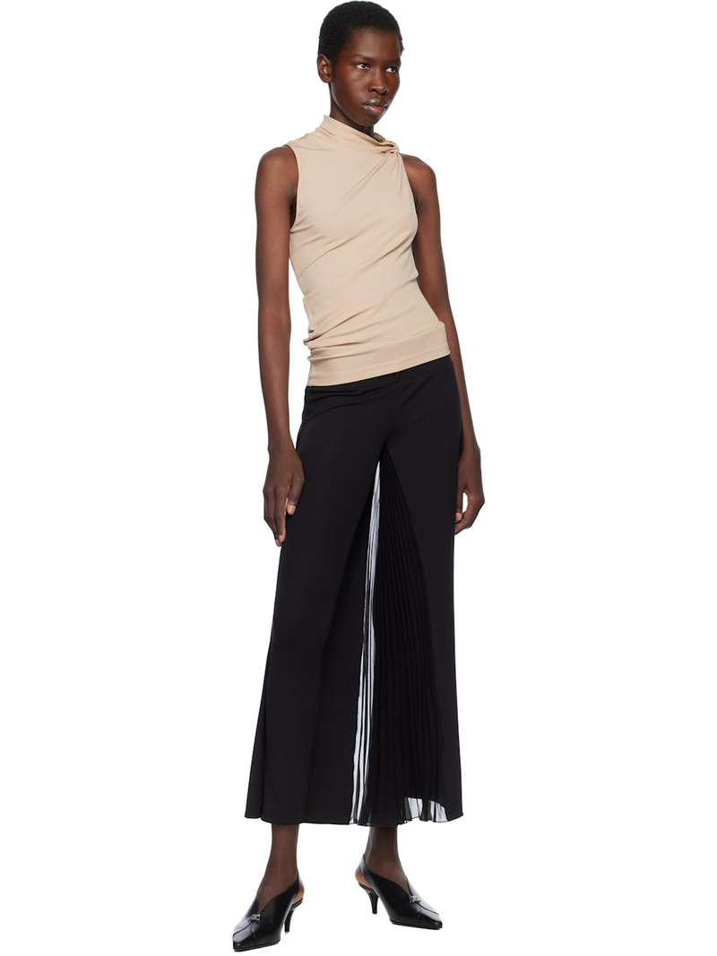 courrèges Beige Draped Jersey Tank Top outlook