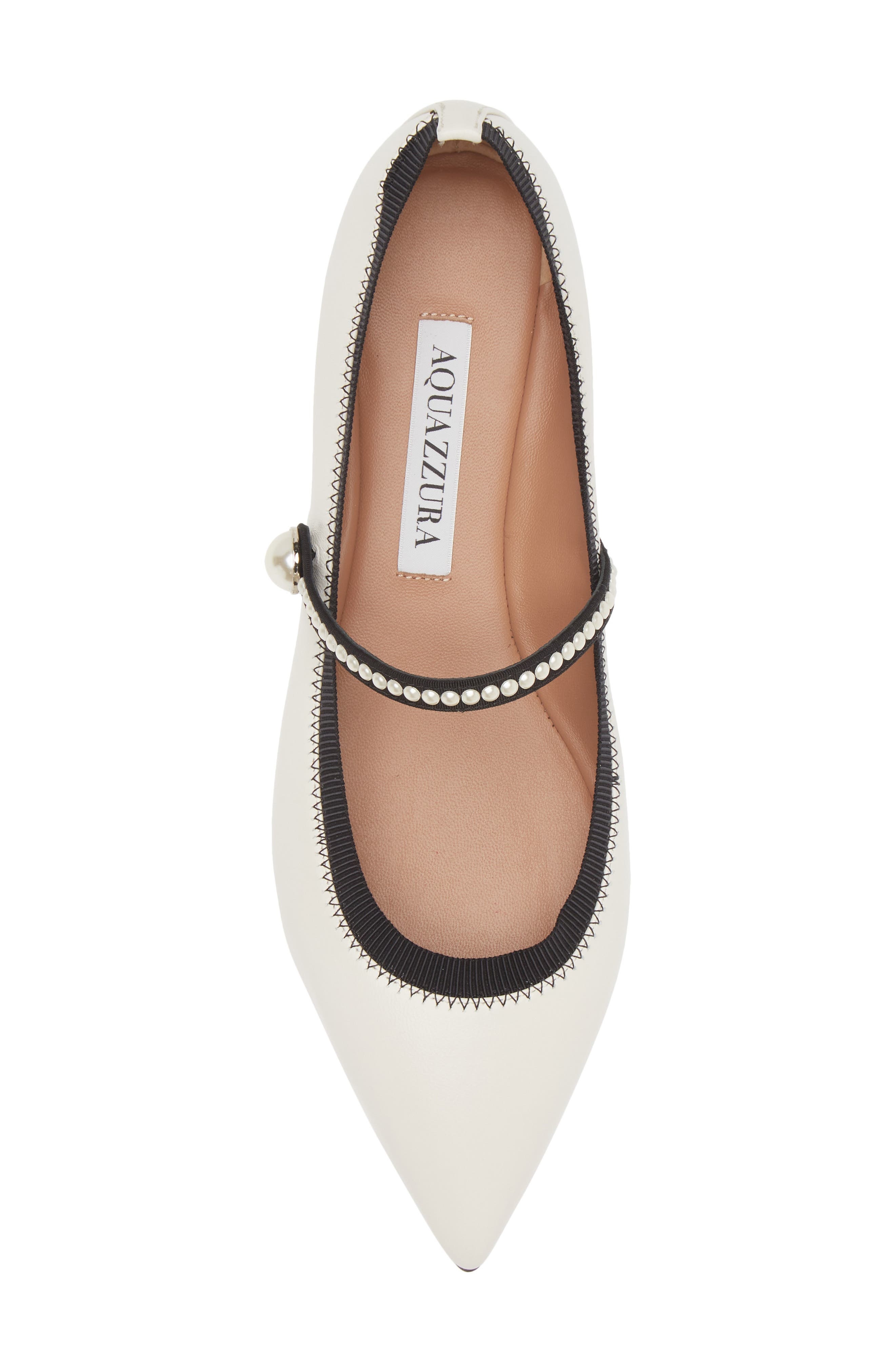 Romy Pearly Strap Pointed Toe Mary Jane Flat - 5