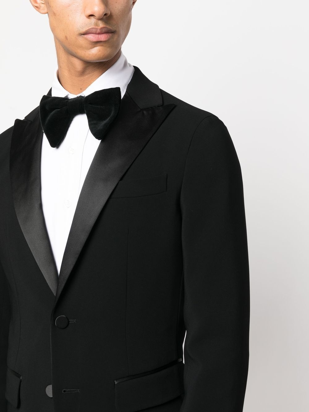 silk-trim two-piece suit - 5