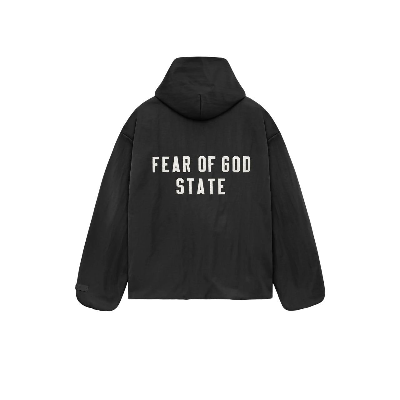 Fear of God Essentials SS25 Nylon Hooded Coach Jacket 'Black' 202BT246370F - 2