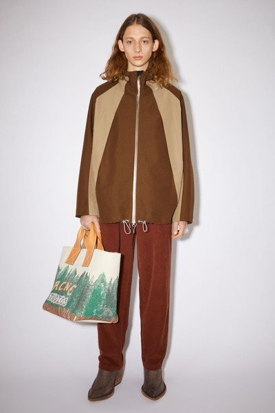 Acne Studios Unlined parka jacket - Chocolate brown/sand beige outlook