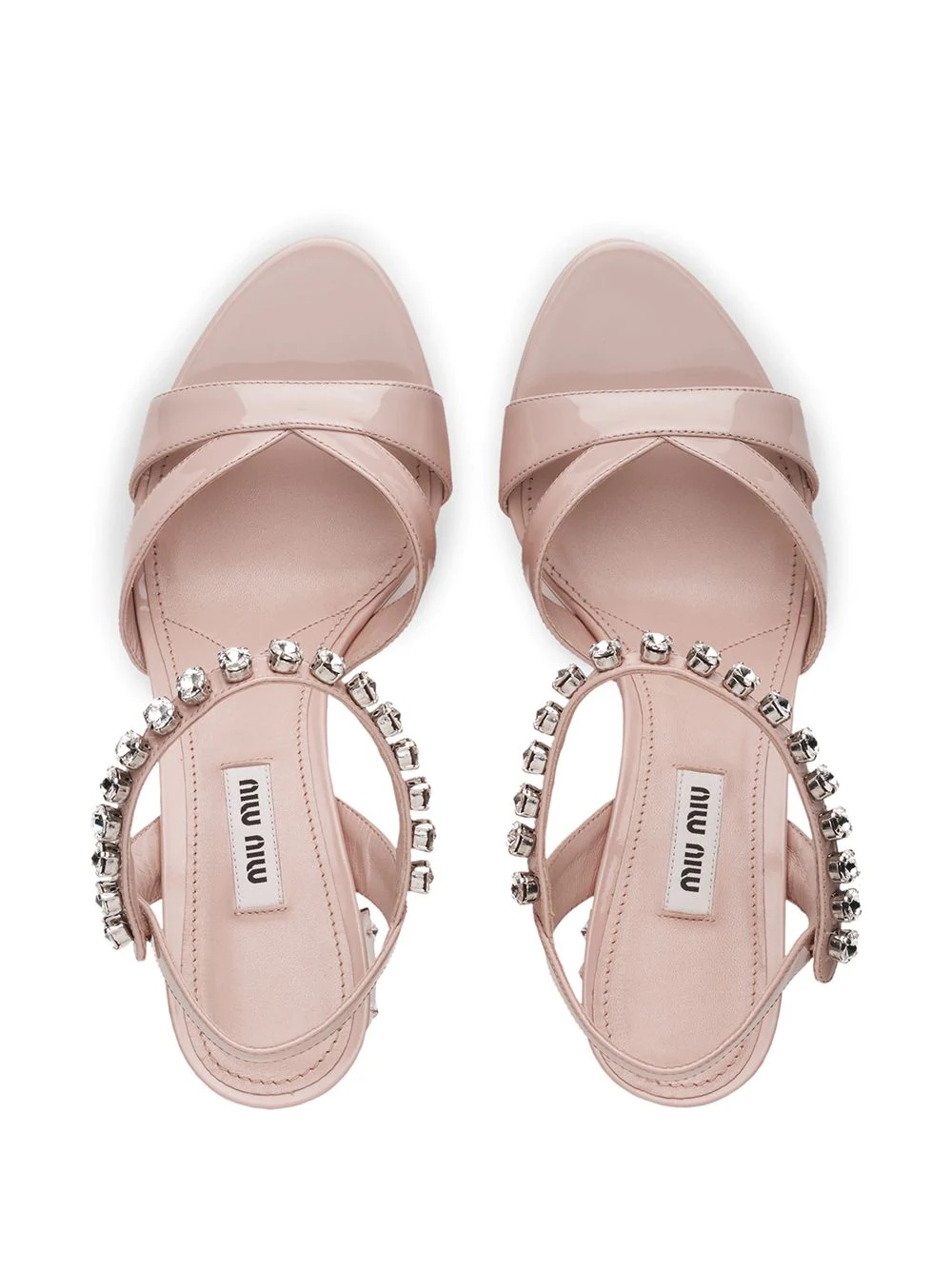 crystal embellished platform sandals - 4