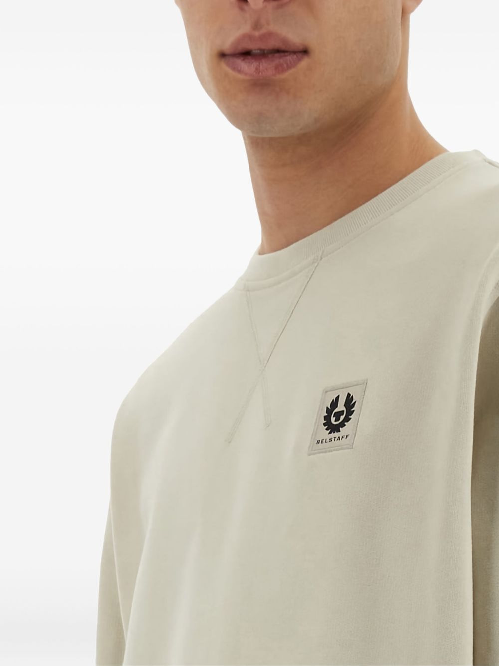 logo-patch cotton sweatshirt - 4