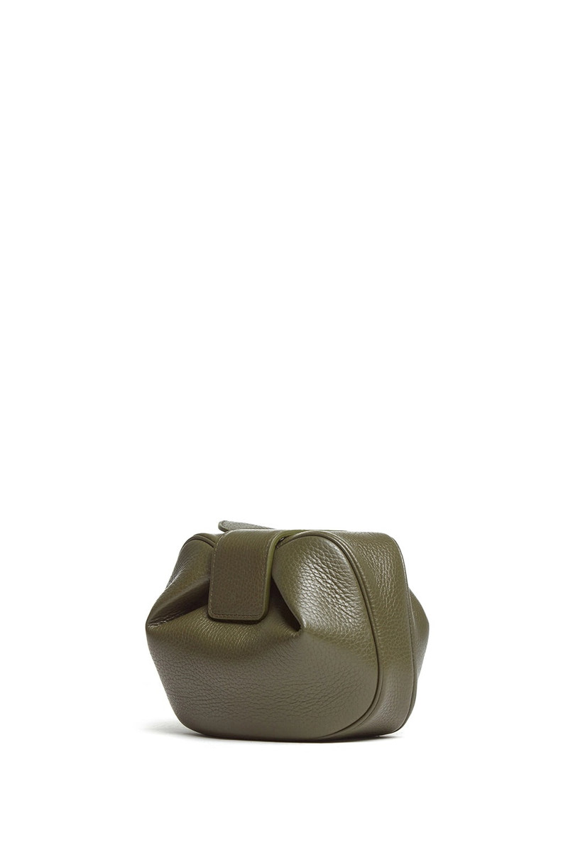 Soft Demi Clutch in Olive Textured Leather 1