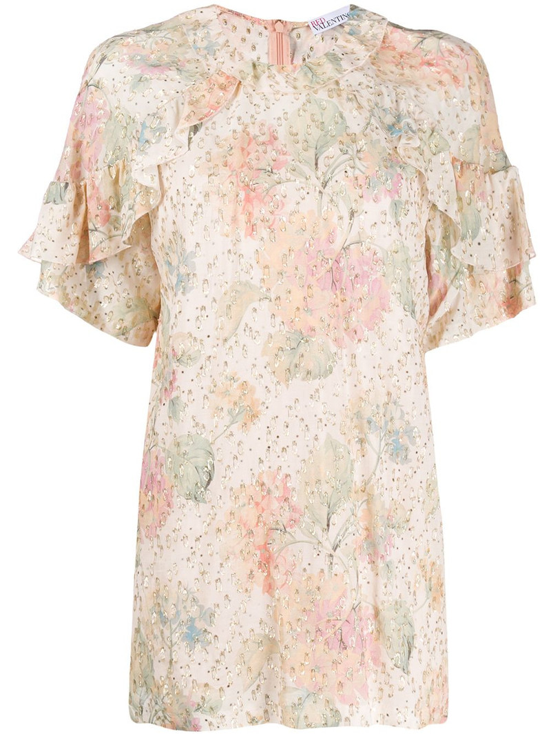 metallic embroidered floral blouse 1