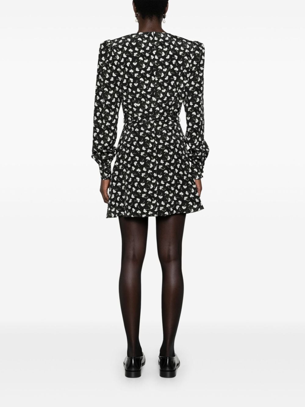 belted silk minidress - 4