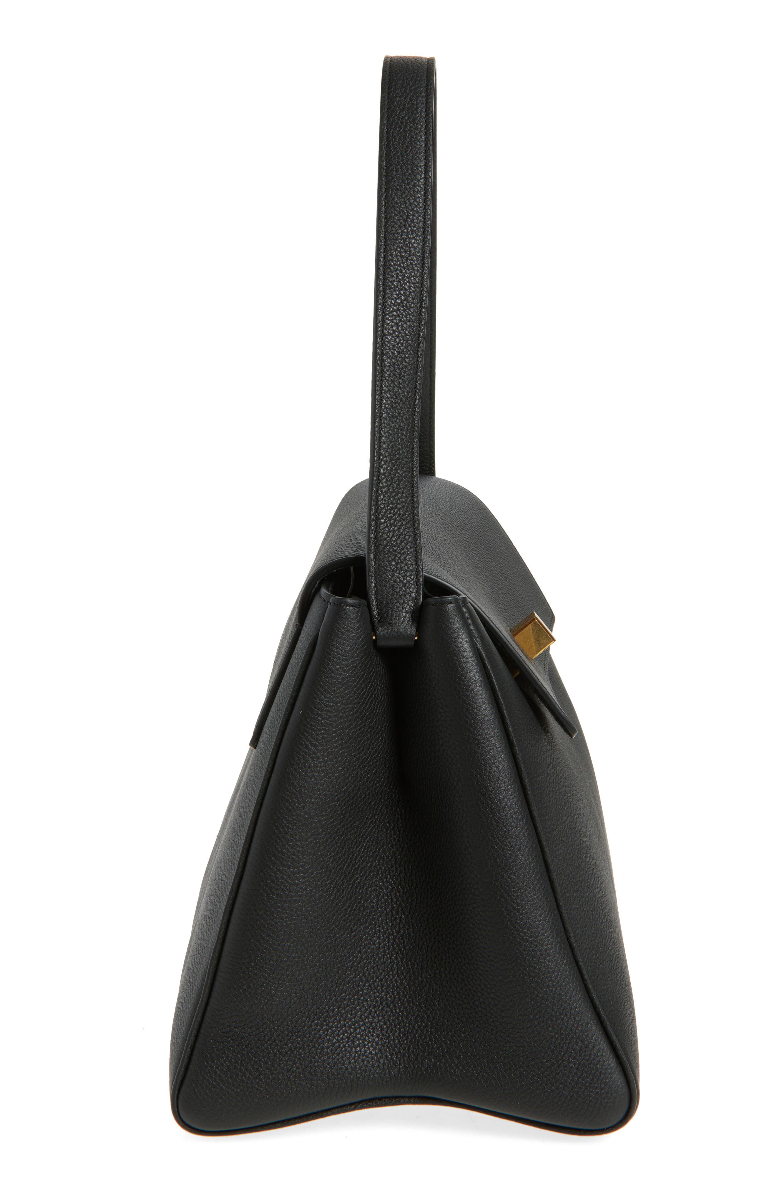Khaite Audrey Leather Top Handle Bag in Black 200 at Nordstrom - 6